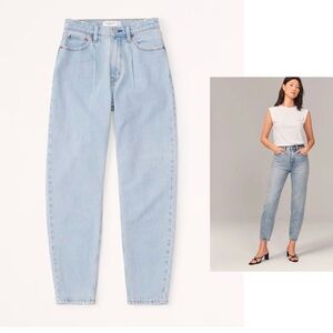 A+F the 80s Mom High Rise Pleated Light Blue Jeans 24 00 short